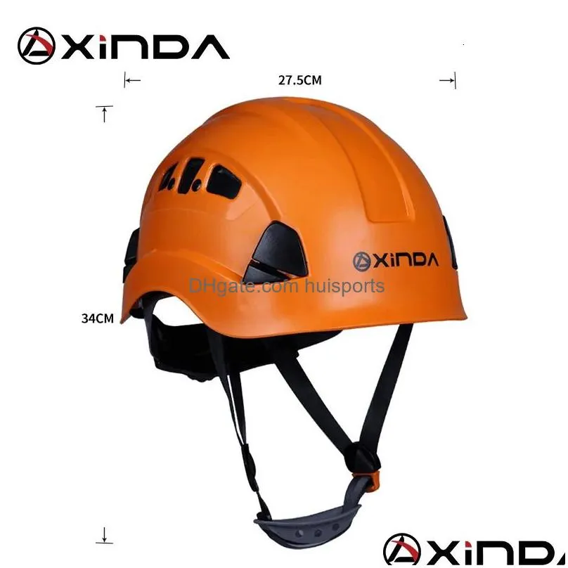 xinda professional mountaineer rock climbing helmet safety protect outdoor camping hiking riding survival kit 240223