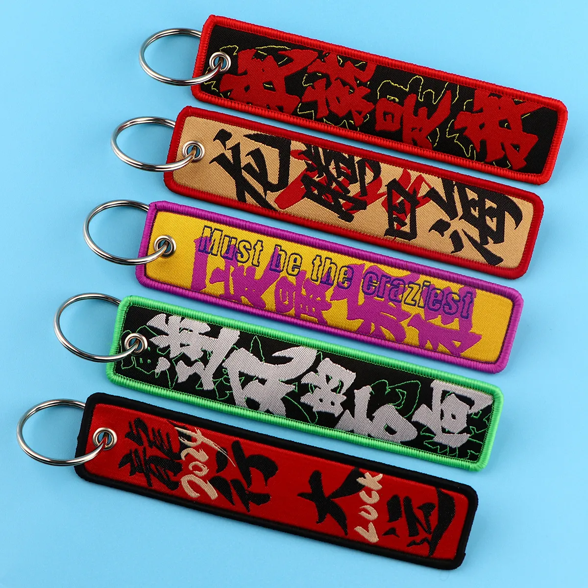 Keychains & Lanyards Various Types Of Cartoon Cool Key Tag Embroidery Fobs For Motorcycles Cars Bag Backpack Keychain Fashion Ring Gi Ot2Km