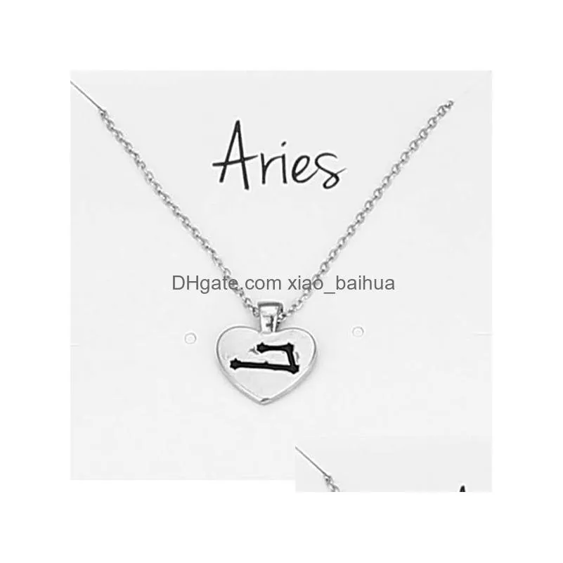 douze signes les du zodiaque collier amour gouttes dhuile pendentif zodiac lockbone chaine