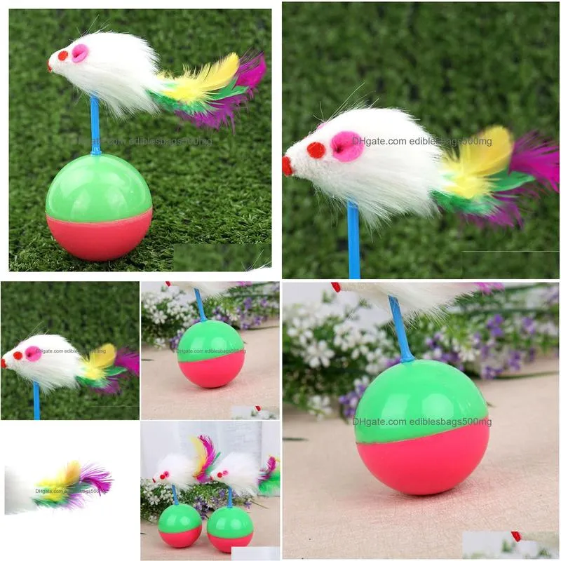 fengpei pet products factory direct tumbler fun cat toy feather mouse swinging cat toy wholesale