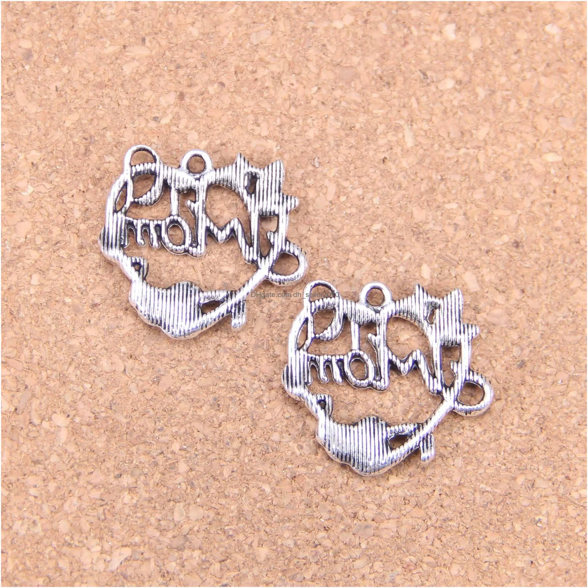 Charms 46Pcs Antique Sier Bronze Plated Heart Mom Pendant Diy Necklace Bracelet Bangle Findings 26X24Mm Drop Delivery Jewelry Componen Dhoih