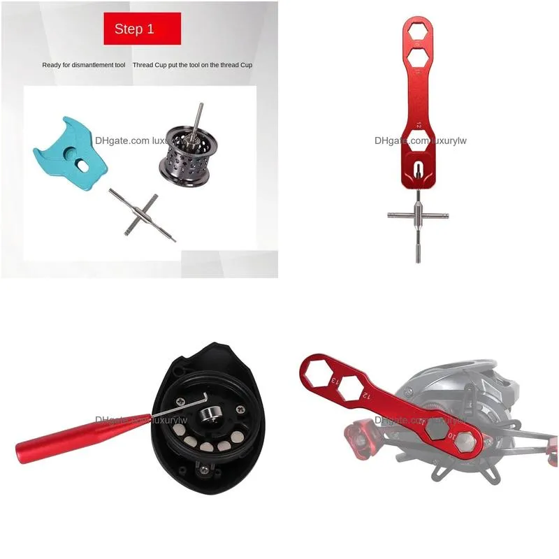 Fishing Accessories Reels Mtifunction Reel Removal Tool Wrench Maintenance Spool Durable Repair Kits Drop Delivery Sports Outdoors Dhwml