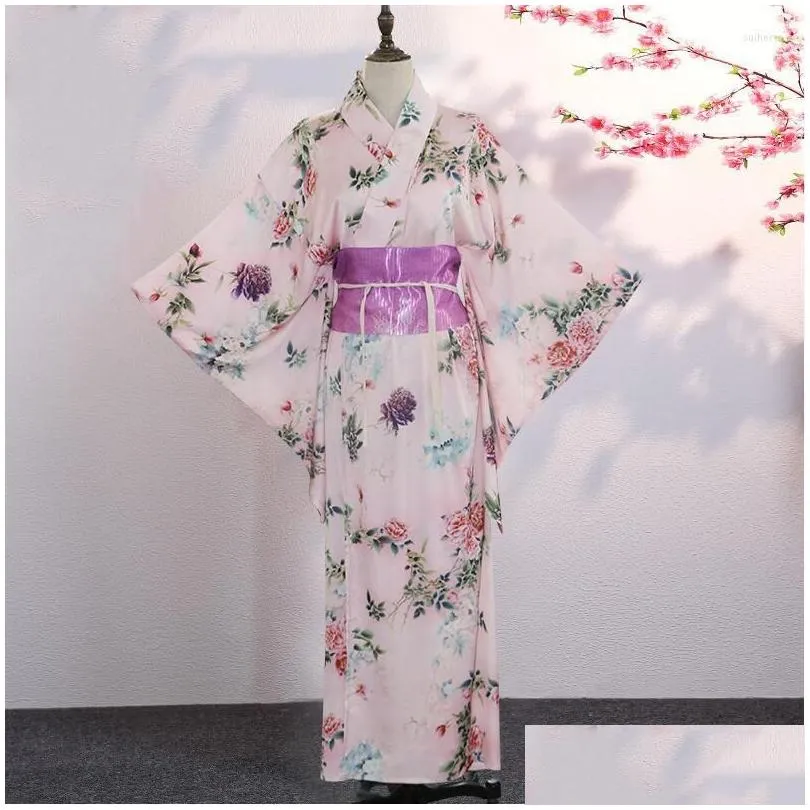 Ethnic Clothing Japanese Traditional Kimono Long Dress Women Yukata Cosplay Costume Asia Gown