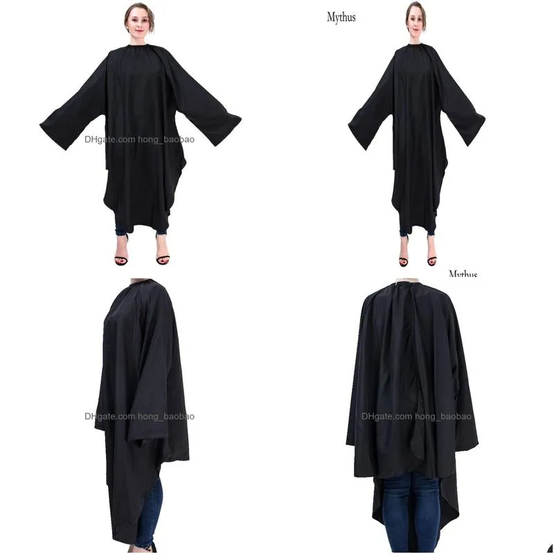 high quality black waterproof hair cutting capebarbers hairdresser styling hair cloth cape with sleevesbeauty salon