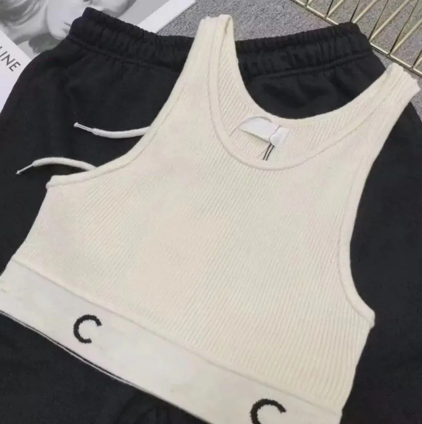 Women`s Tanks & Camis Summer New Designer T-shirt Embroidery Elastic Force Cotton Top