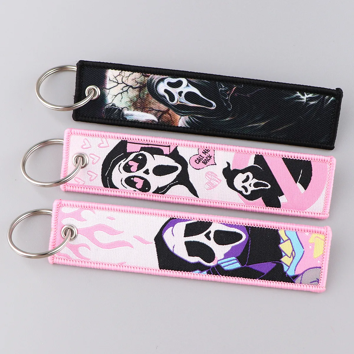 Keychains & Lanyards Various Types Of Cartoon Cool Key Tag Embroidery Fobs For Motorcycles Cars Bag Backpack Keychain Fashion Ring Gi Otvgy