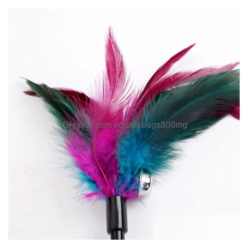 bell feather cat ticker wholesale pet cat toy rabbit fur cat ticker stick sucker swing spring cat ticker toy