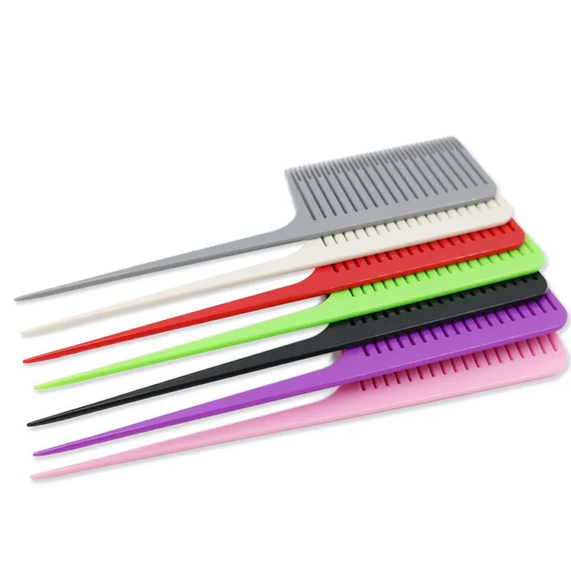 Hair brushes new super styeling tools resistant hairdressing comb plastic rubber needle tip tail pick dyeing comb 50pcs a lot