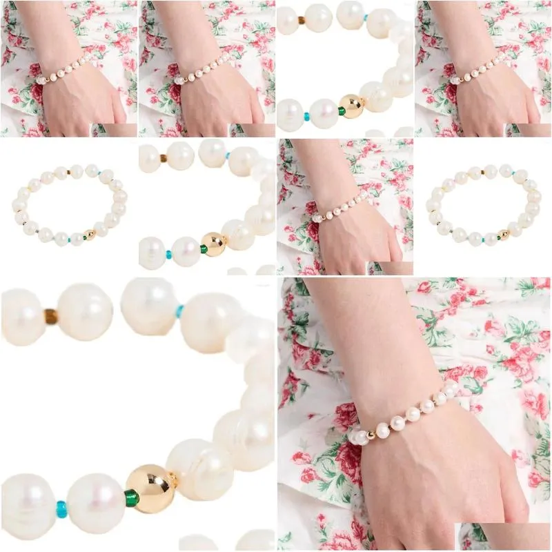 Strand Vlen Natural Freshwater Pearl Bracelet For Women Jewelry Gift Friends Boho Stretch Pulseras Mujer