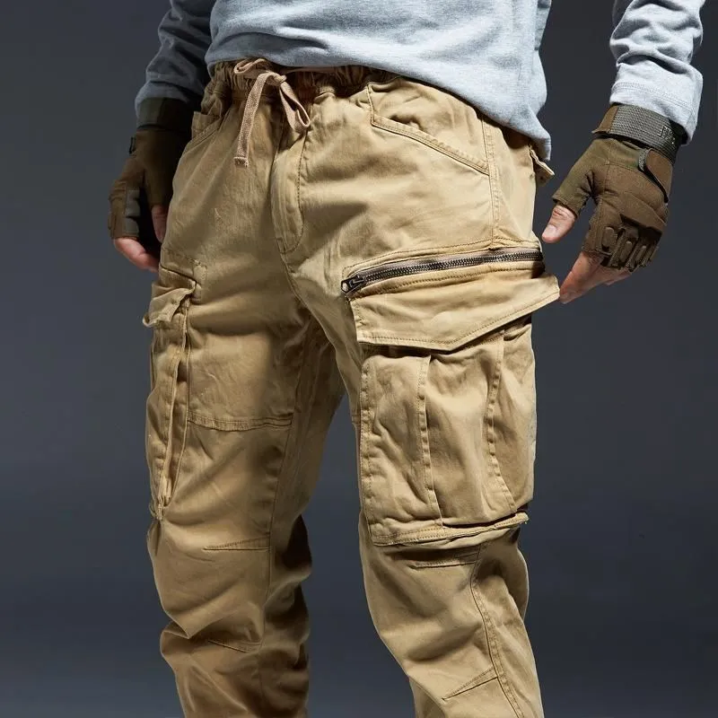 Men`s Pants Autumn Winter Thick Overalls Fashion Ankle Length Jogger Young Students Handsome Pure Cotton Casual Cargo Trousers