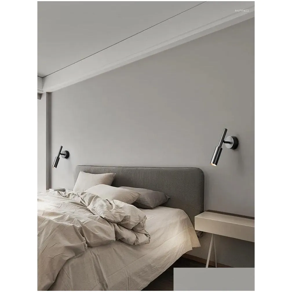 Wall Lamp Modern Minimalist Creative Adjustable Spotlight For Bedside Bedroom Mirror Light Corridor Sconce Indoor Fixture Drop Delive Dh60B