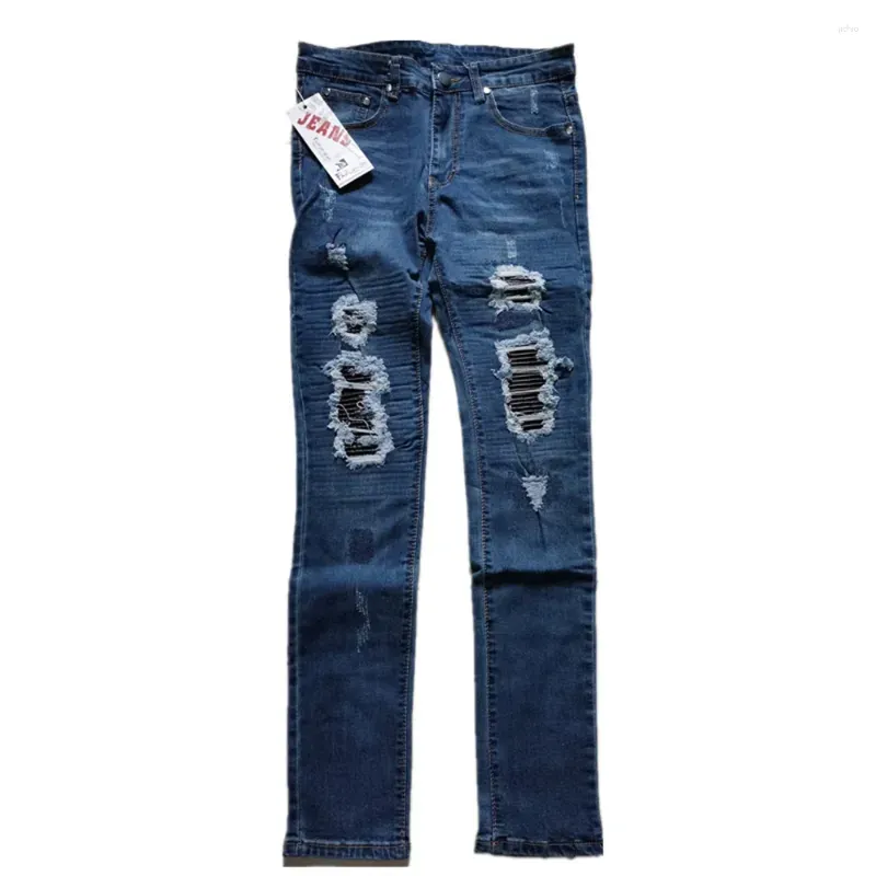 Men`s Jeans Denim 2023 Mens Pants Clothing Autumn Winter Designer High Quality Ripped Oversized Spring HIP HOP Punk Streetwear Hole