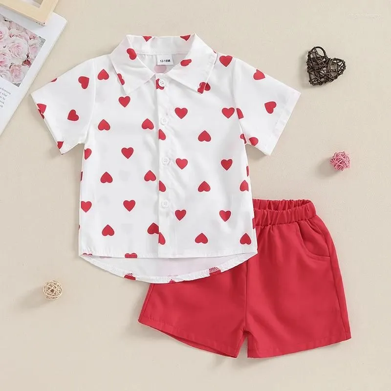 Clothing Sets Toddler Girls Valentine S Day Outfit Embroidered Letter Pattern Short Sleeve Tops Love Heart Print Shorts