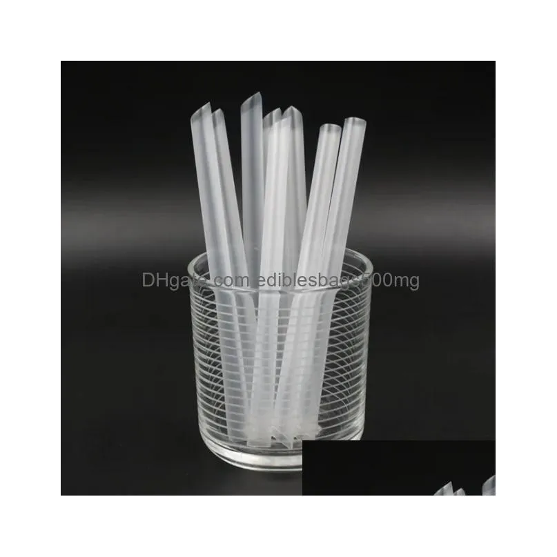 disposable straw 19cm color black transparent eight-treasure porridge bubble tea straw pointed thick straw 100