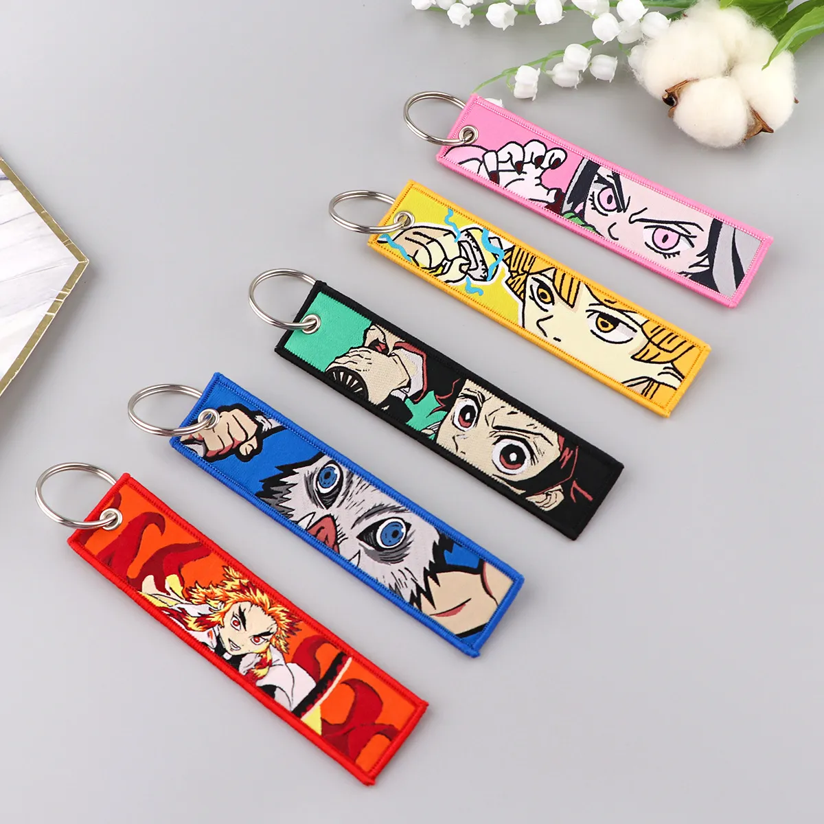 Keychains & Lanyards Various Types Of Cartoon Cool Key Tag Embroidery Fobs For Motorcycles Cars Bag Backpack Keychain Fashion Ring Gi Otwem