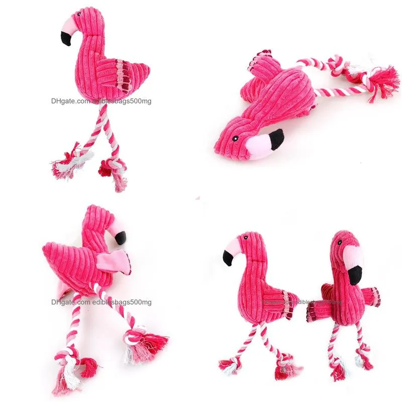 spot pet dog plush bite resistant molar voice dog toy tooth cleaning stinky toy flamingo