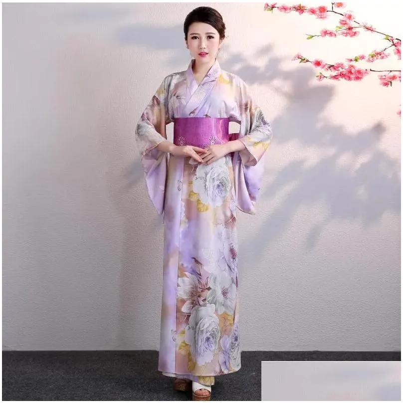 Ethnic Clothing Japanese Traditional Kimono Long Dress Women Yukata Cosplay Costume Asia Gown