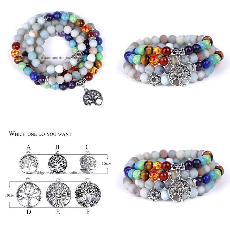 bijoux de mode 108 bracelet en agate damethyste givree en pierre naturelle bracelets et bracelets de mere bouddhistes denergie de