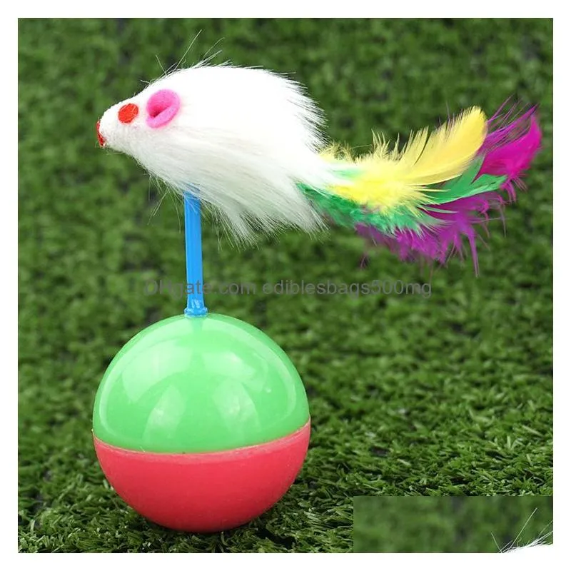 fengpei pet products factory direct tumbler fun cat toy feather mouse swinging cat toy wholesale