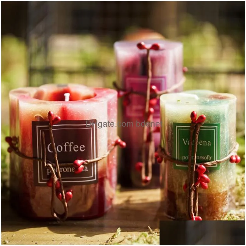 Candles Smokeless Tea Candle Romantic Decorative Flower Petal Natural Soy Wax Valentines Day Wedding Christmas Aromatherapy Drop Deliv Dhn7U