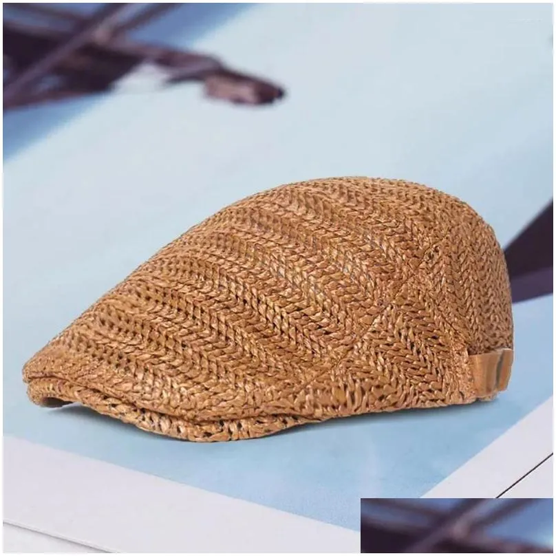 Berets Retro Fashion High Quality Hollow Out Men Hat Regar Fit Summer Caps Sunsn Fishing Supply Drop Delivery Dhpzn