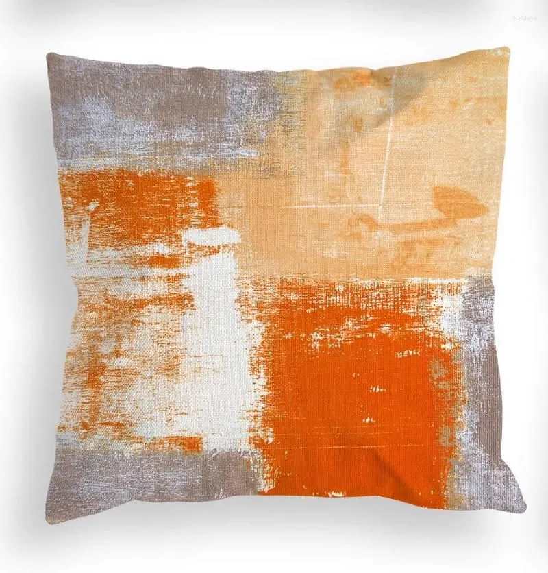 Pillow Orange And Gray Three-color Linen Pillowcase Sofa Cover Home Decoration Can Be Customized For You 40x40 50x50 60x60