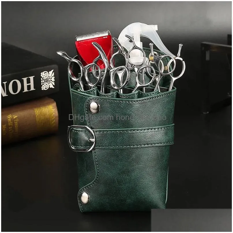 other hair cares hair scissor bag clips comb case hairdressing barber hair scissor holster pouch holder tool salon waist pack belt pu leather bag