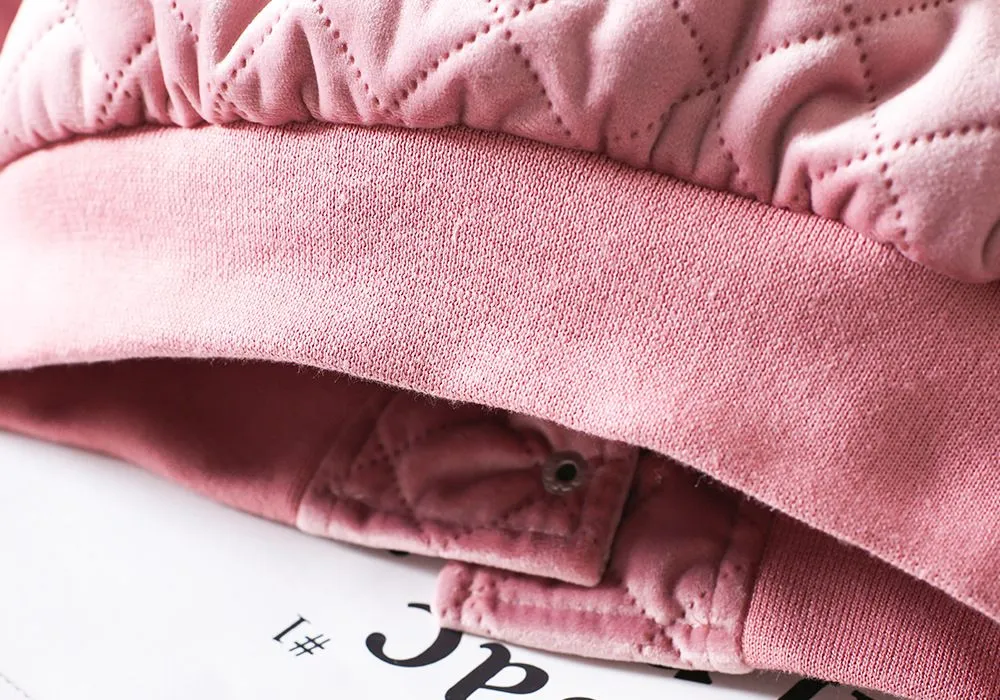 Jackets New Girls Pink Jacket Kids designer clothes Girl Fashion long sleeve Warm Outwear children Winter casual Coat Clothing