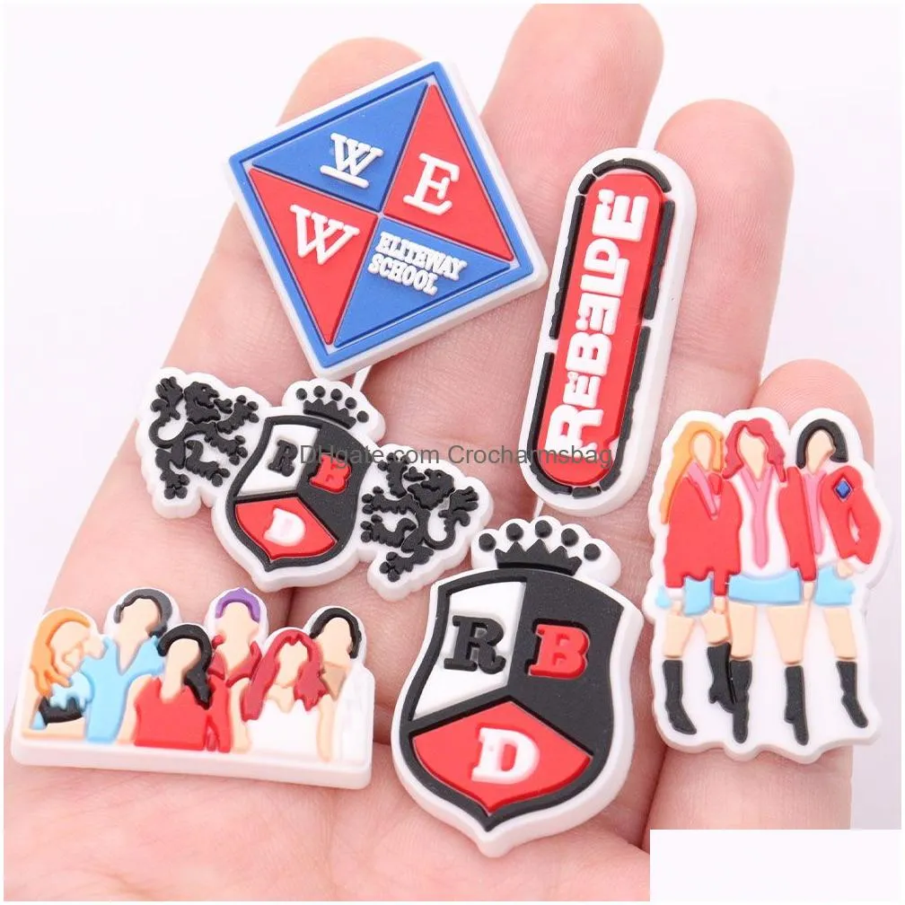 Shoe Parts & Accessories Wholesale 100Pcs Pvc Movie Character School Girl Garden Charms Man Buckle Decorations For Button Clog Backpac Dhytr