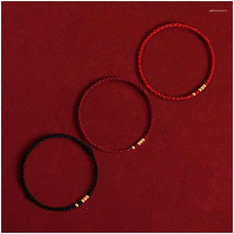 Charm Bracelets Handmade Beads Tibetan Bracelet Lucky Red String Adjustable Couple Distance Friendship Lovers Gifts