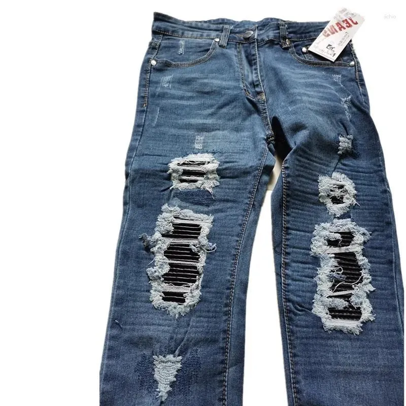 Men`s Jeans Denim 2023 Mens Pants Clothing Autumn Winter Designer High Quality Ripped Oversized Spring HIP HOP Punk Streetwear Hole