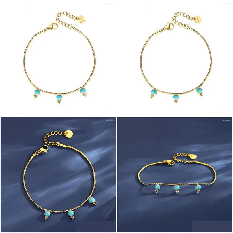 Charm Bracelets Luxury Party Chain Bracelet For Women Turquoise French Baguette Rope Jewelry Charms Gift Girlfriend