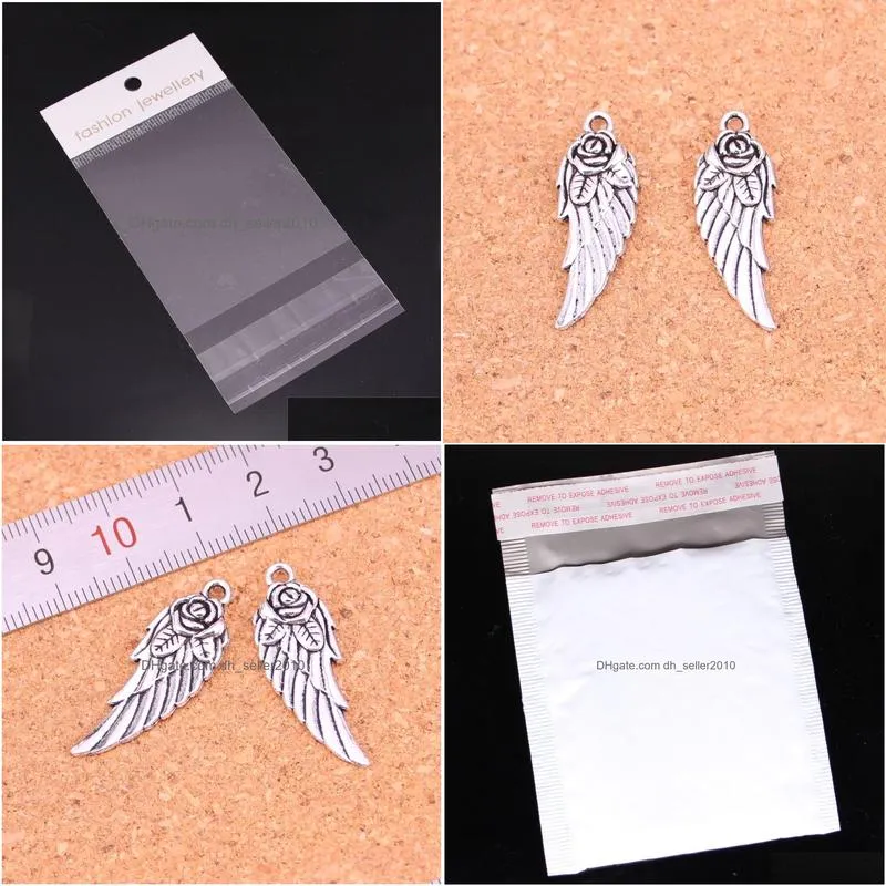 Charms 53Pcs Antique Sier Plated Angel Wings Pendants For European Bracelet Jewelry Making Diy Handmade 30X12Mm Drop Delivery Findings Dhcaa