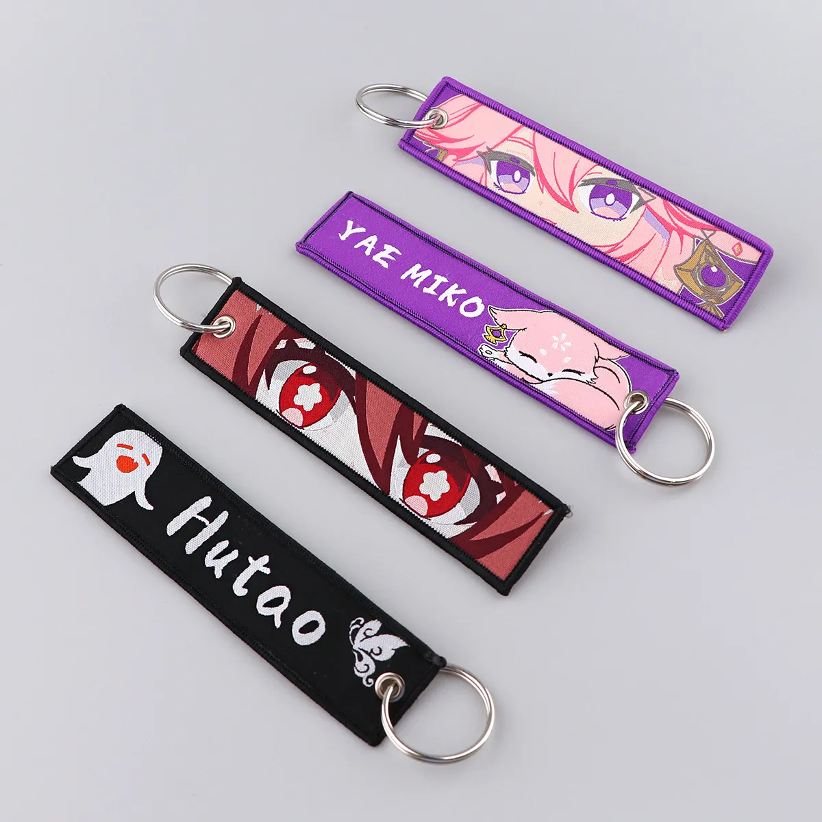 Keychains & Lanyards Various Types Of Cartoon Cool Key Tag Embroidery Fobs For Motorcycles Cars Bag Backpack Keychain Fashion Ring Gi Otvd6