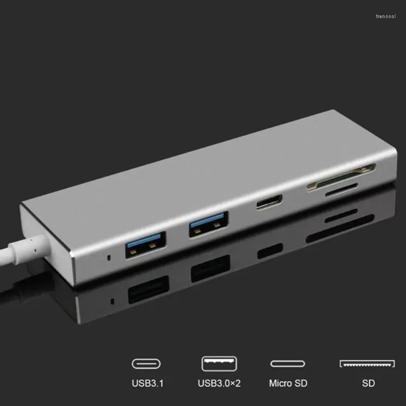 Hub 5 In 1 USB Adapter 3.0 Card Reader To USB3.1 Docking Station Dock
