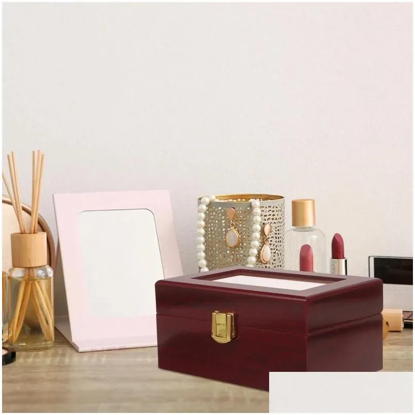Watch Boxes & Cases Storage Case Women Men 3 Slot Display Watches Box Organizer Drop Delivery Accessories Dho2J