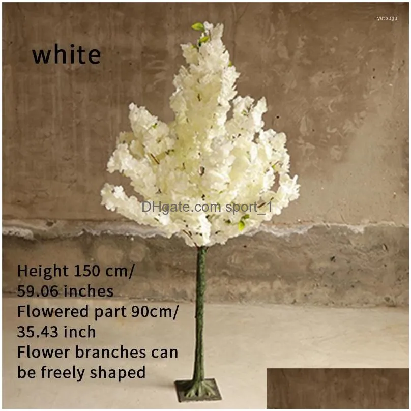 decorative flowers artificial cherry blossom tree landing simulation el wedding home outdoor garden art ornaments