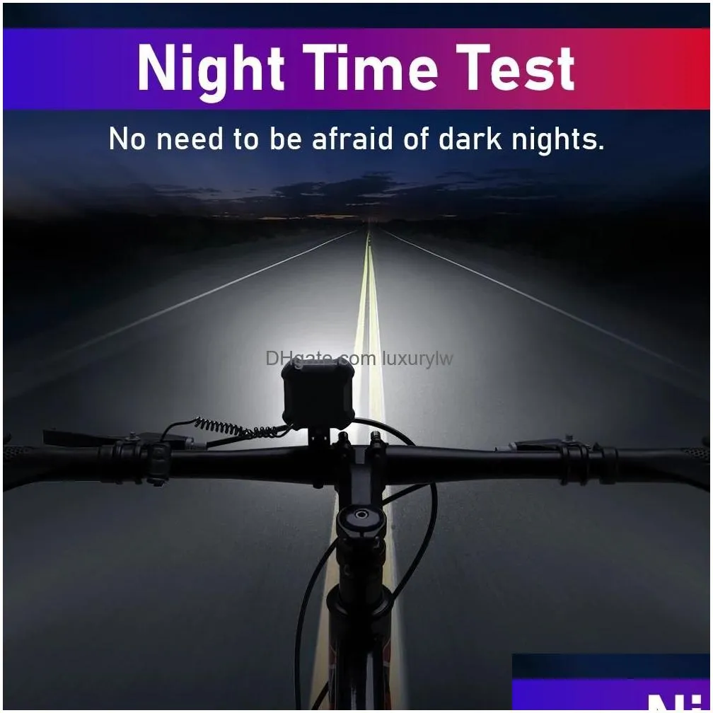 Bike Lights Awapow Bicycle Light Waterproof Usb Charging Horn 140Db 6 Volume Loud Alarm Security Bell 8 Modes Cycling Drop Delivery Sp Dhwx1