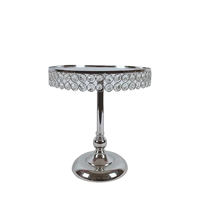 Other Bakeware 1Pcs Round Cake Stand Pedestal Holder Party Crystal Sier Drop Delivery Dhtht