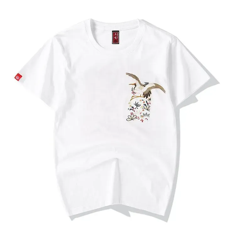 Mens designer t shirt short sleeve hip hop tops tee High Quality Punk bird embroidery brand black White man t-shirt luxury clothing