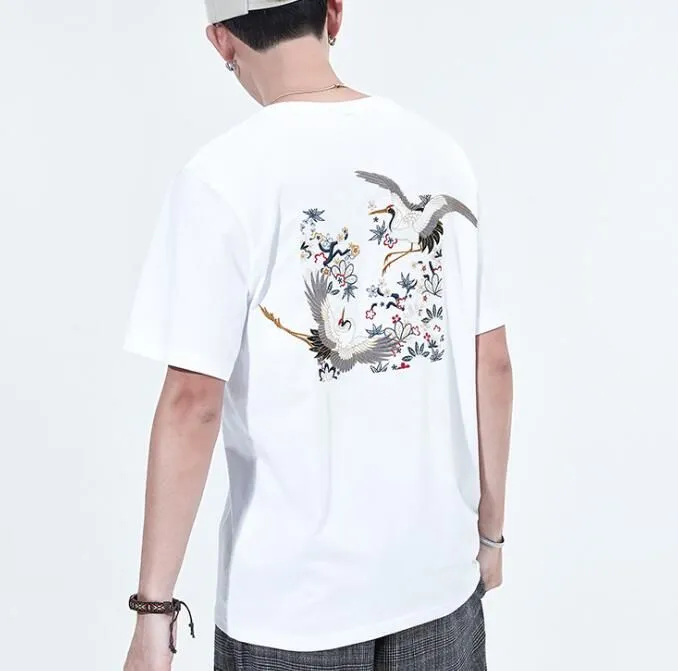 Mens designer t shirt short sleeve hip hop tops tee High Quality Punk bird embroidery brand black White man t-shirt luxury clothing