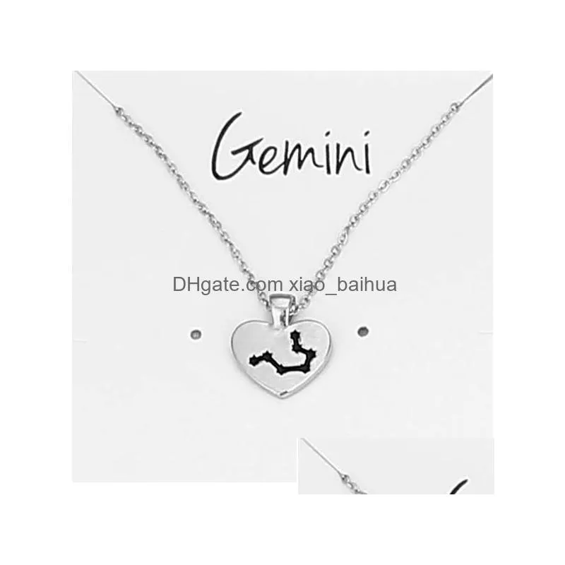 douze signes les du zodiaque collier amour gouttes dhuile pendentif zodiac lockbone chaine