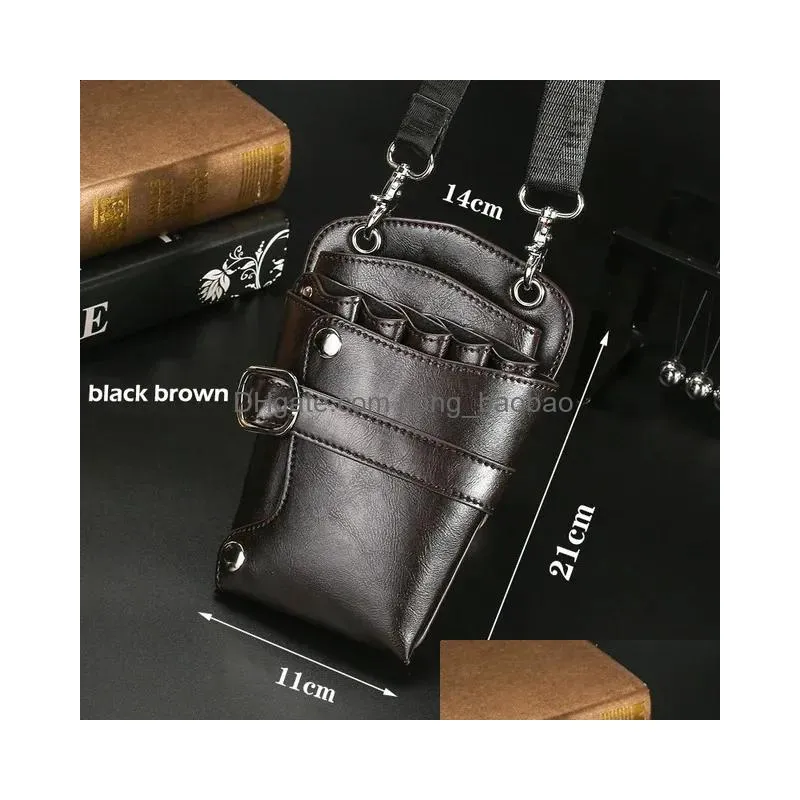 other hair cares hair scissor bag clips comb case hairdressing barber hair scissor holster pouch holder tool salon waist pack belt pu leather bag