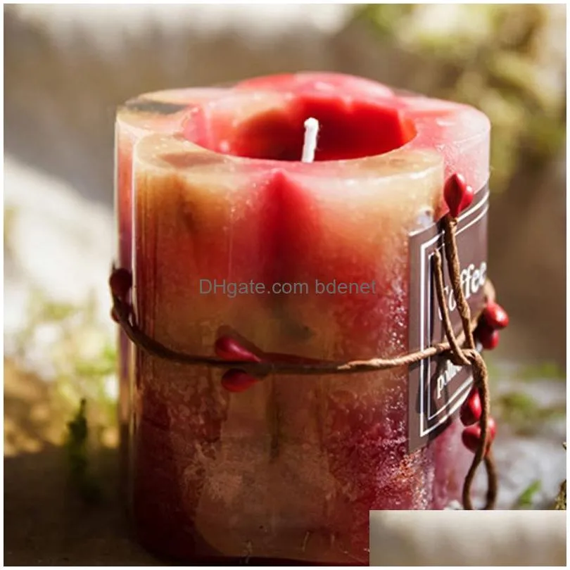 Candles Smokeless Tea Candle Romantic Decorative Flower Petal Natural Soy Wax Valentines Day Wedding Christmas Aromatherapy Drop Deliv Dhn7U