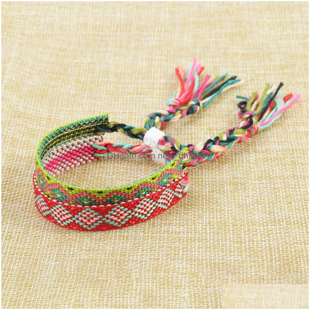 Charm Bracelets Selling Woven Bracelet Nepal Ethnic Style Lucky Girl Friendship Bangle For Women Boho Colorf Braided Hand Jewelry Aes Dhvgu