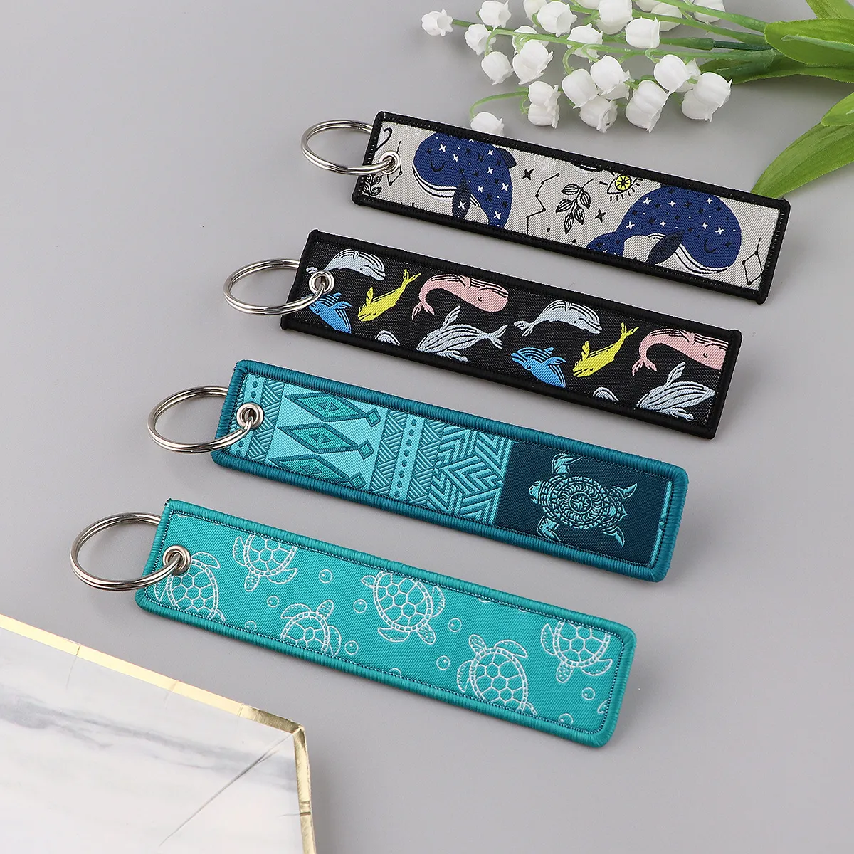 Keychains & Lanyards Various Types Of Cartoon Cool Key Tag Embroidery Fobs For Motorcycles Cars Bag Backpack Keychain Fashion Ring Gi Otvgy