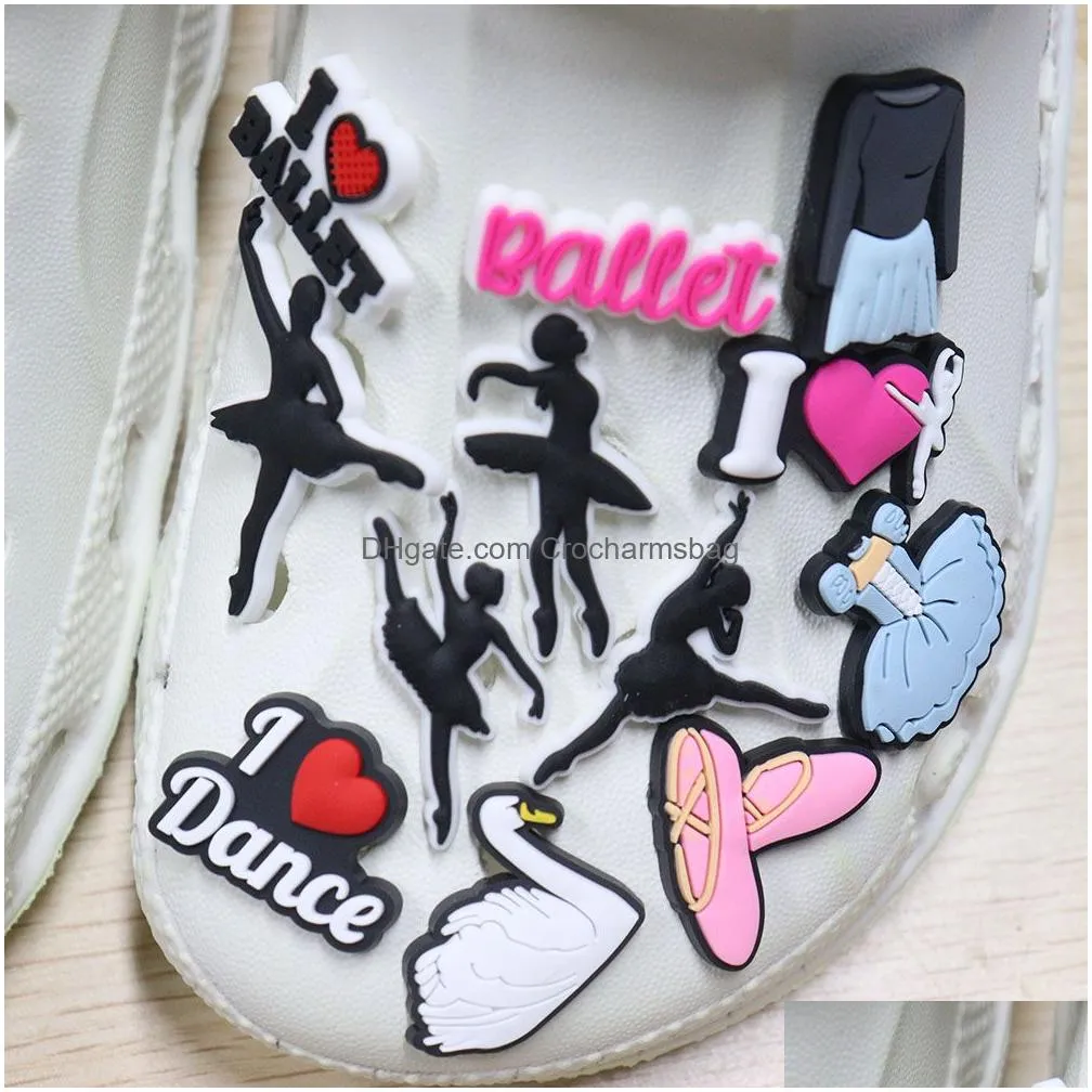 Shoe Parts & Accessories Wholesale 100Pcs Pvc Ballet Shoes Dress Dancer Sandals Buckle Charms Boys Girls Decorations For Button Clog B Dhfd7