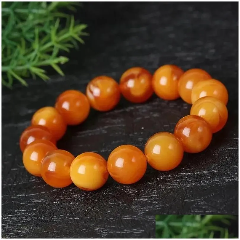 Charm Bracelets Chicken Oil Yellow Old Beeswax Amber Beads Original Stones Barrels For Men And Women