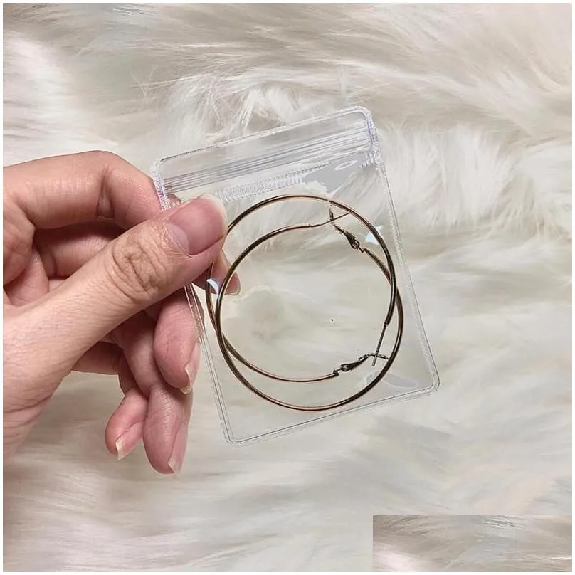 Jewelry Pouches, Bags Pouches 20Pcs Mini K Pvc Clear Plastic Necklace Earring Ring Anti-Oxidation Zipper Self Sealing Storage Drop Del Dhjrk