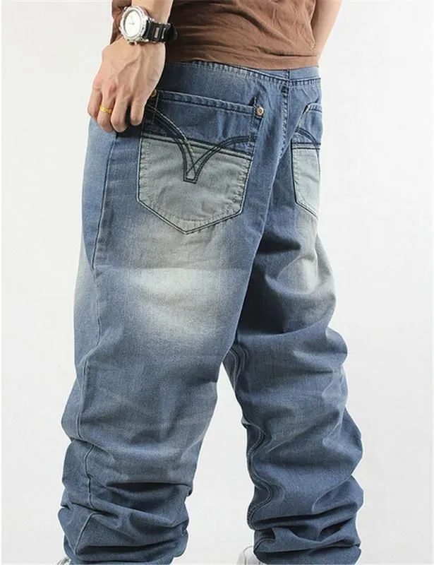 Hrem Style Big Yards Jeans Male New Hip Hop Baggy Jeans Hip Loose Straight Pants Causual Pants Long8049290